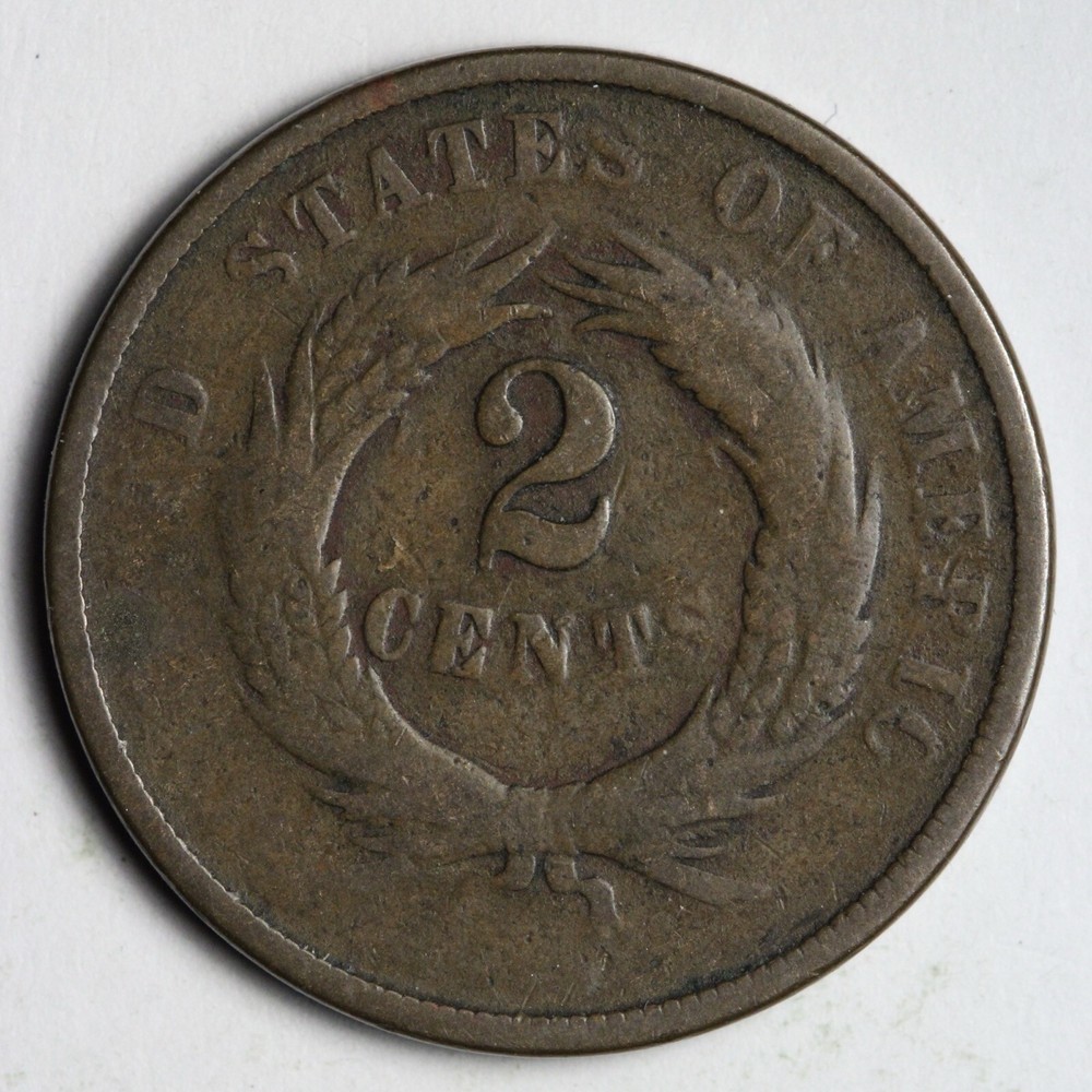1868 Two Cent Piece VG E133 JICK