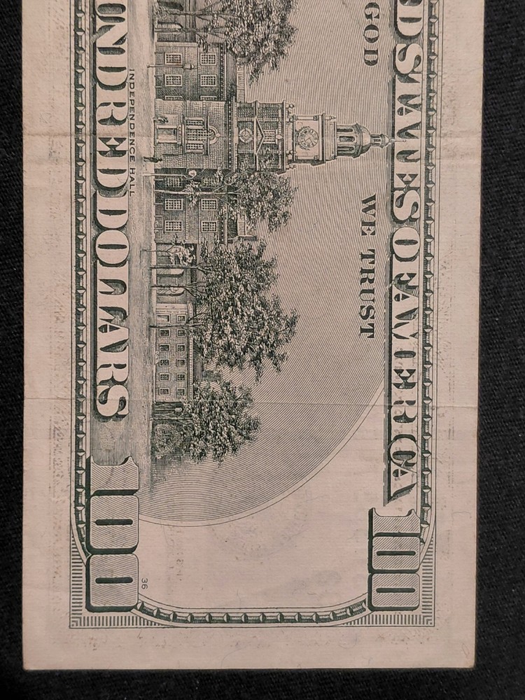 1999 $100 *Star Note* With Bleed-Through Ink Error.
