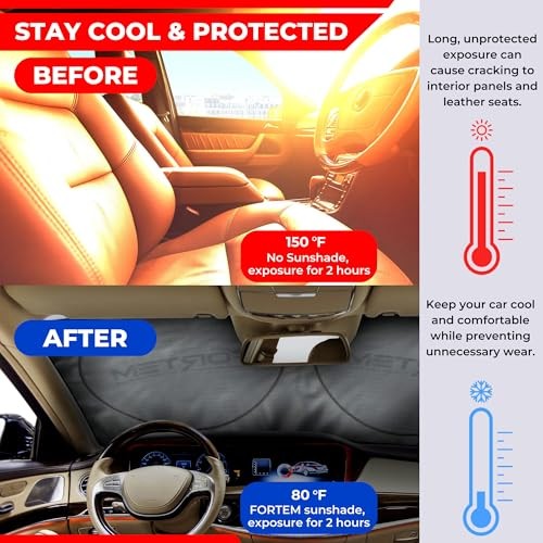 Car Sun Shade for Windshield, Reflective Windshield Medium (62" x 30")