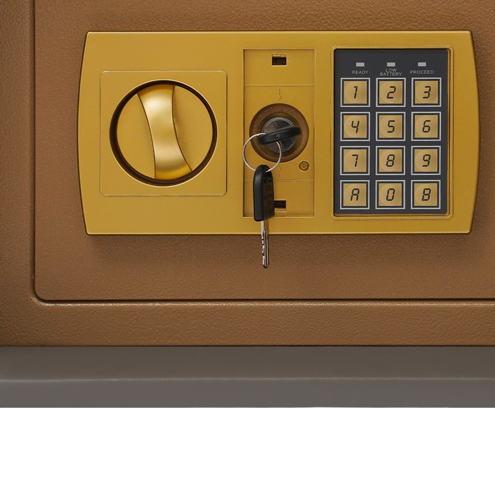 Smart Nightstand w/Security Safe Lock Box, 3-Color Light,Wireless Charging USB