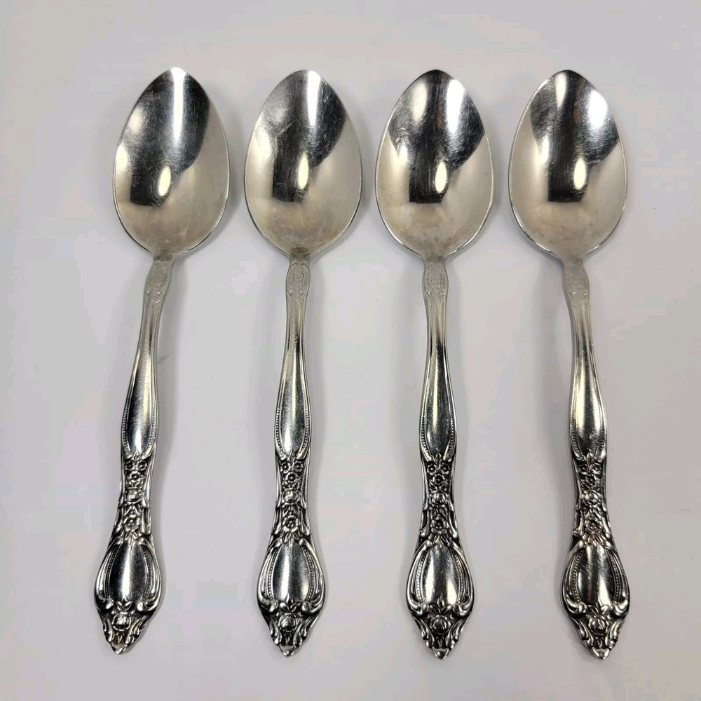 4 Teaspoons Oneida West Bend AFFECTION Pattern  Stainless USA Glossy Flatware