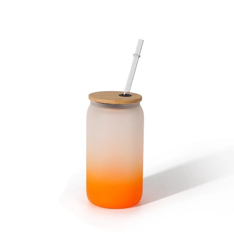 12 Pack- 16oz Sublimation Glass Can Ombré Colored Mixed Case Box