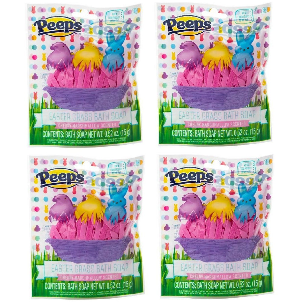 Peeps Easter Grass Colorful Bath Water Bath Soap 4-Pack Cherry Marshmallow 0.52