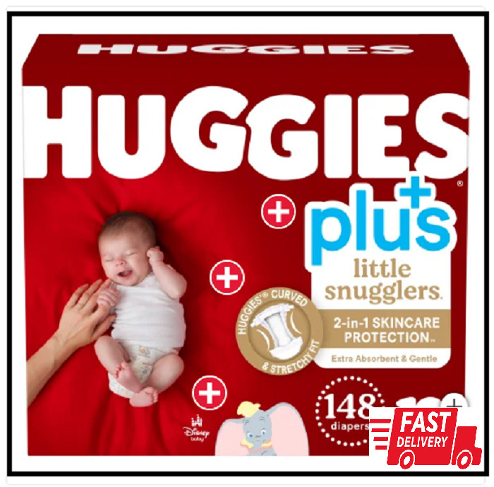Huggies Plus Diapers Size Newborn 148 COUNT