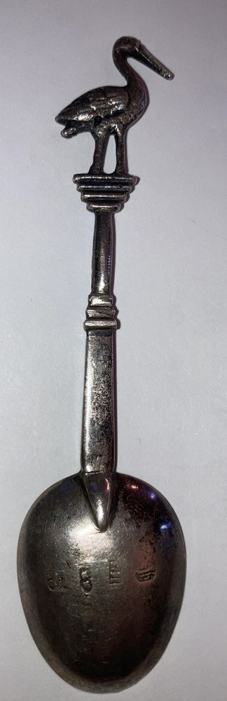 Antique Continental 13 Stork Figural silver Spoon