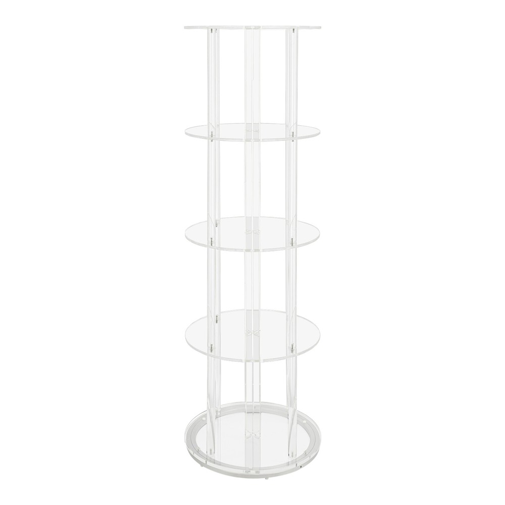 5-Tier Rotatable Acrylic Bookshelf – Stylish & Space-Saving Design