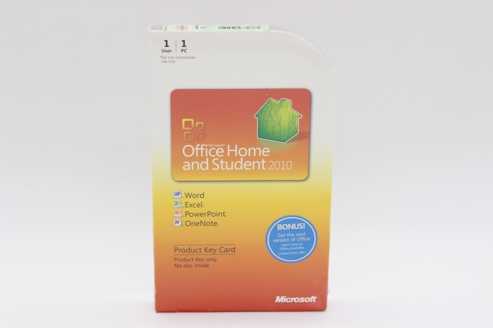 Microsoft Office 2010 Home Student PKC Word Excel Powerpoint Windows 1PC