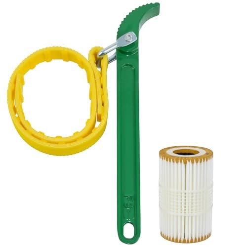 Adjustable Strap Wrench, 9’ Handle, Rubber Strap Pipe Wrench, Oil Filter