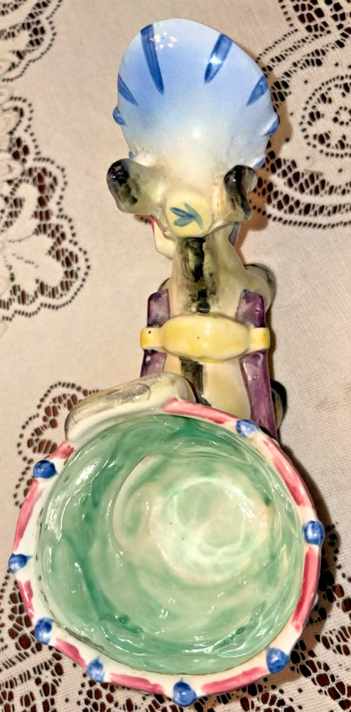 Vintage Donkey / Burro Pulling Cart Decorative PLANTER