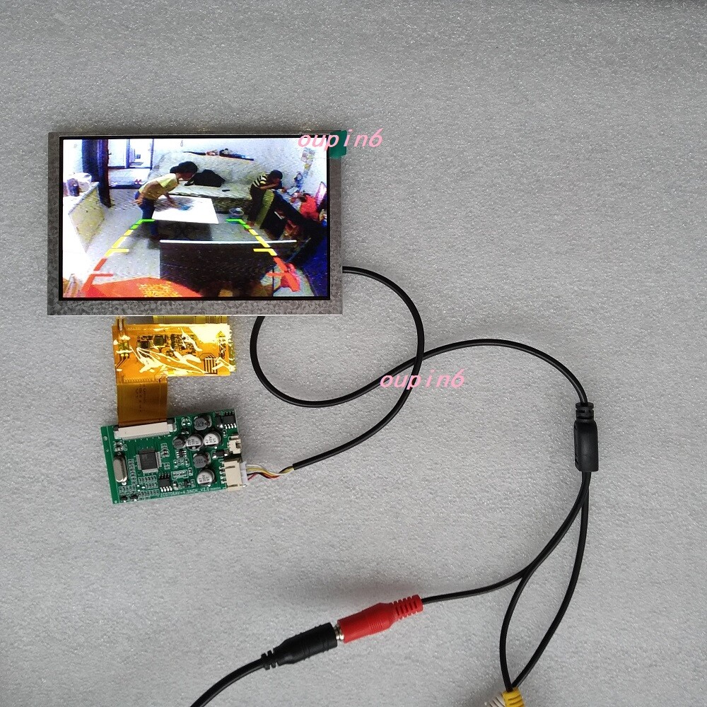 2AV LCD controller board kit + 5" panel 800X480 Display car Screen Reverse image