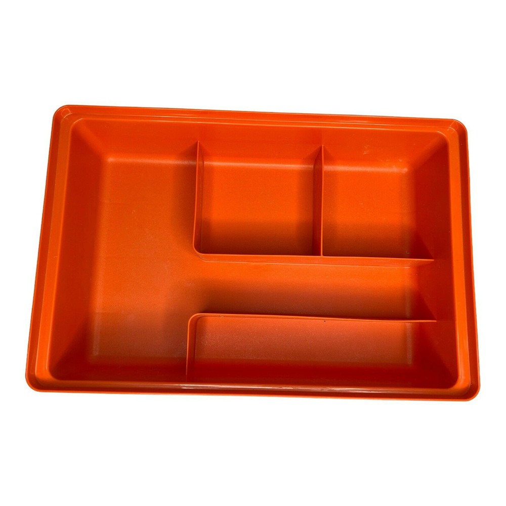 Tupperware Tuppercraft Organizer Container With Inserts - Orange - 1421 - EUC