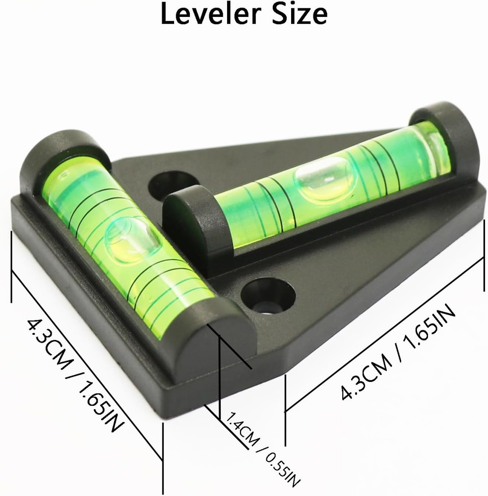 Stick-On Magnetic Bubble Level, Self-Adhesive T Type Leveler Indicator for RV Ca