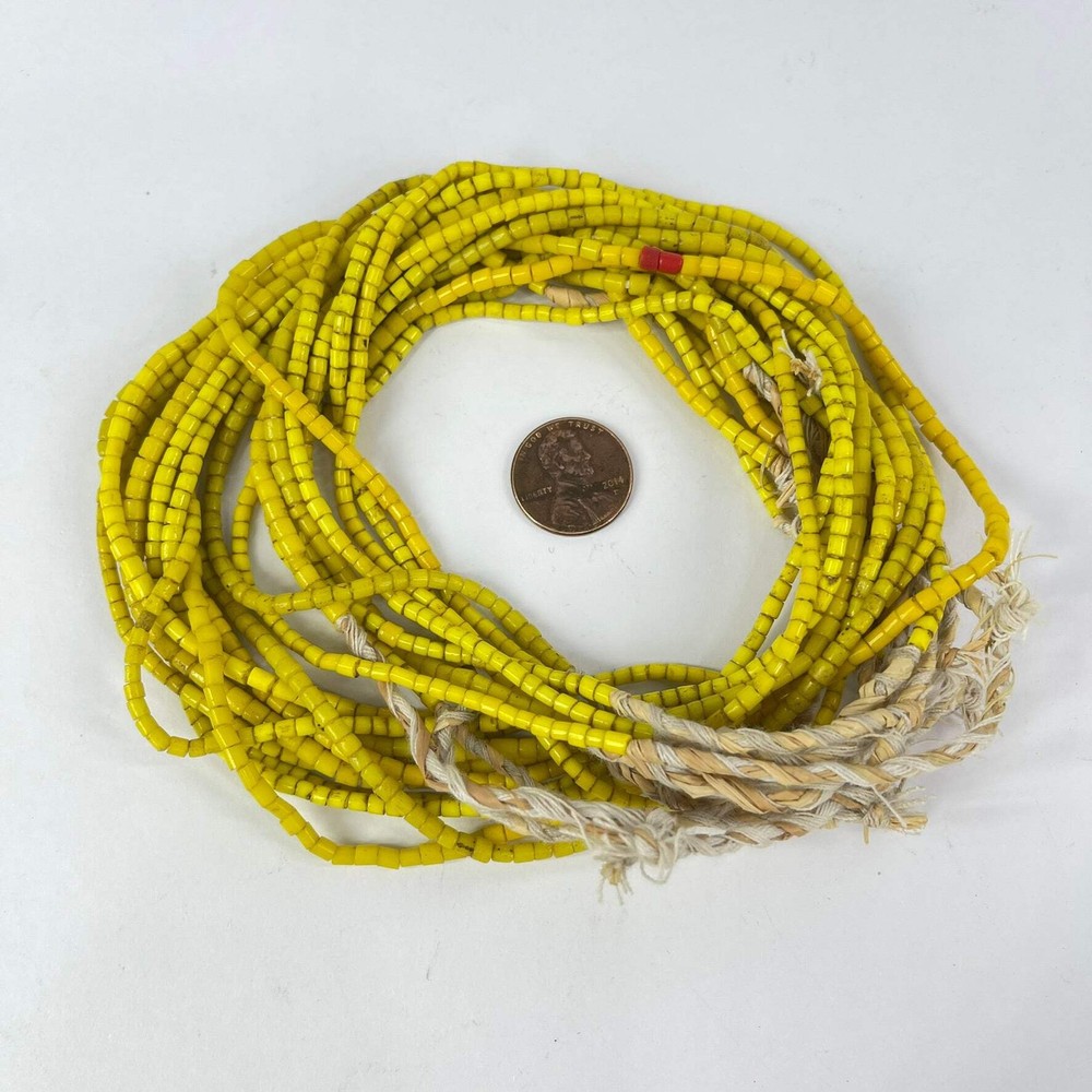 10 Tile Yellow Trade Bead Strands