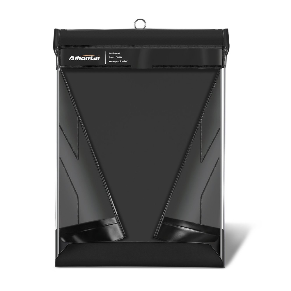 A4 Waterproof Clipboard Document Holder for Rain and Portrait, Black