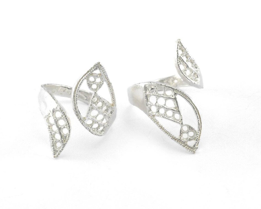Adjustable Ring Silver Plated filigree brass (20mm 10US inner size ) 3592