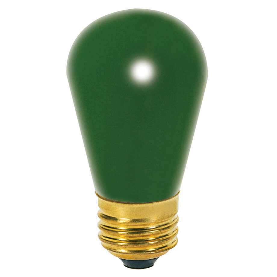 GREEN CERAMIC Patio String Light Sign Bulb 120V 11W S14 Medium E26 Base 11S14/G