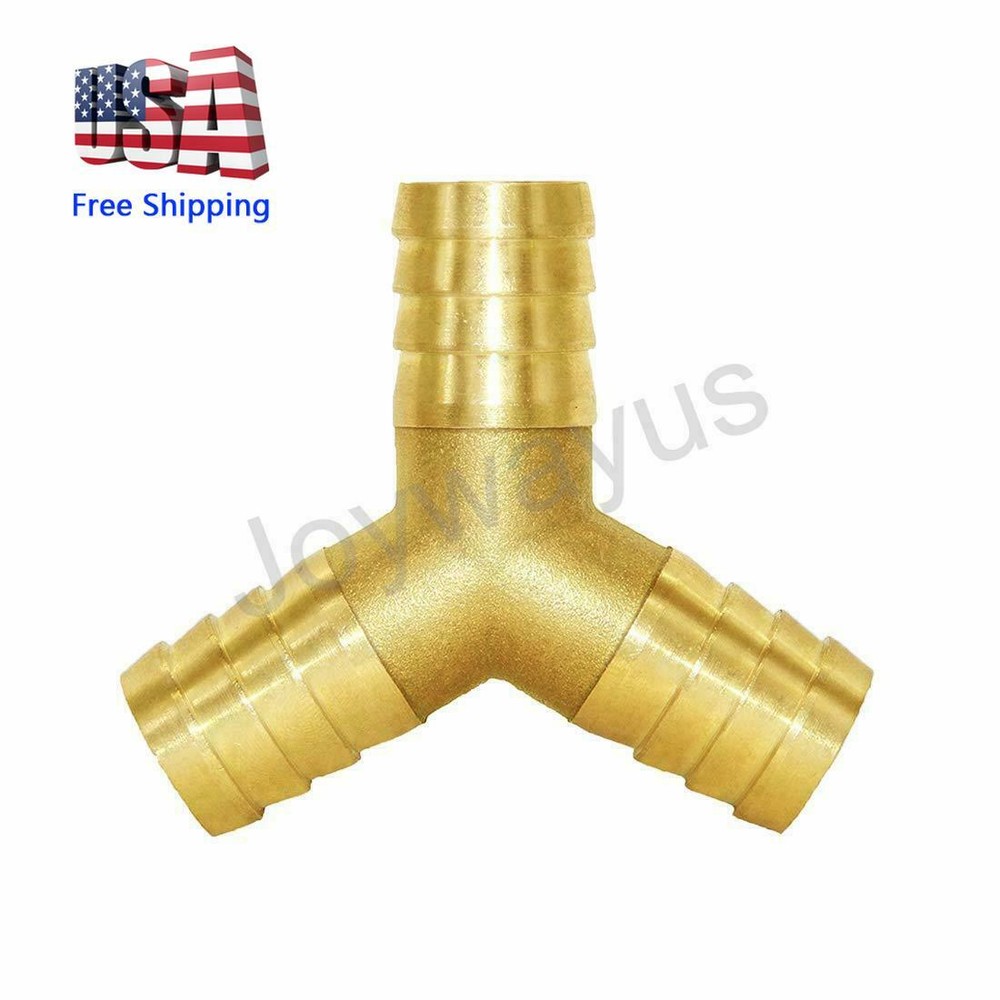 1/2" ID Hose Barb Y Shaped 3 Way Union Fitting Intersection/Split Brass