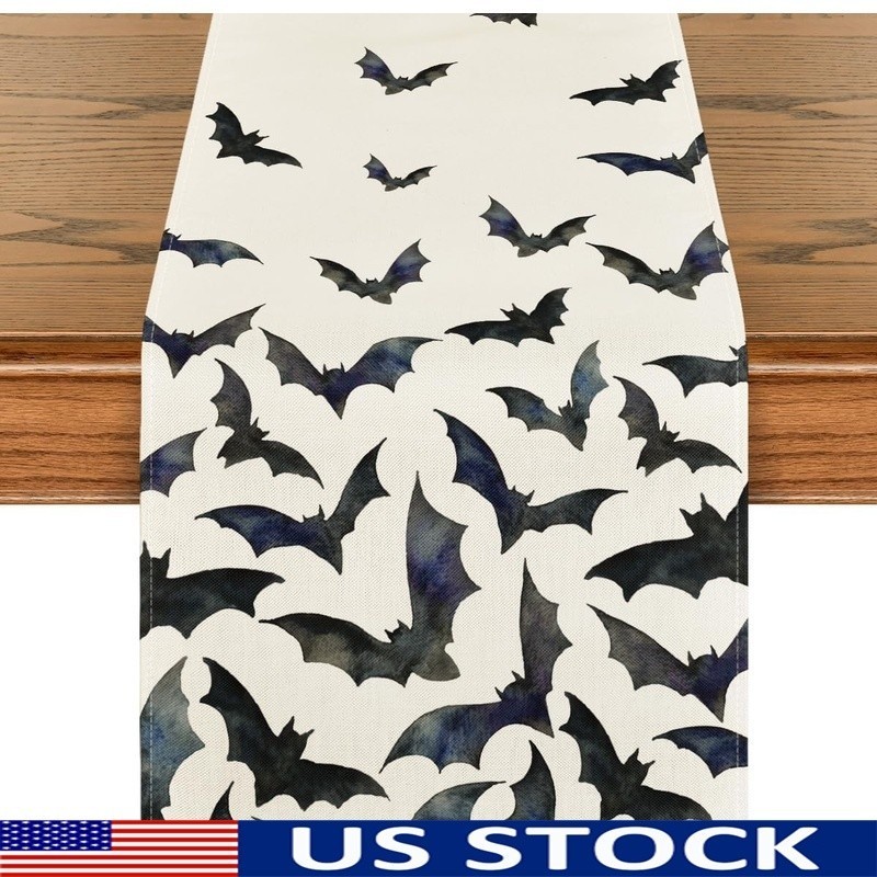 Durable Polyester Table Runner Soft Vibrant Cartoon Print Ideal Dining Events US