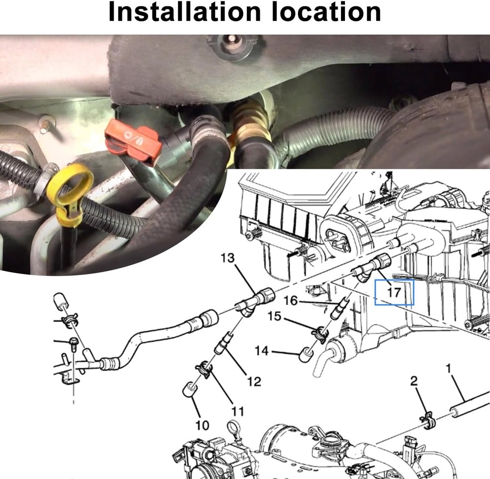 Heater Hose Connector Compatible with Select Cadillac Escalade, Chevrolet Suburb