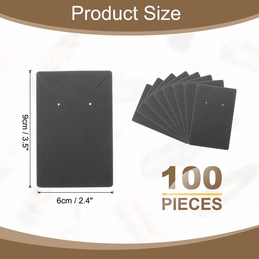 100Pcs Earring Display Cards, Necklace Display Cards (Black)