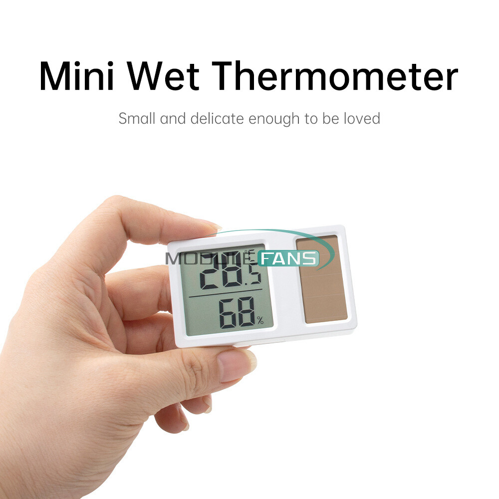 Solar power Temperature and Humidity Meter Mini Digital Thermometer Meter