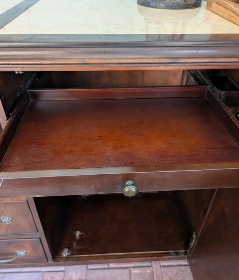 Antique Marble Top Sideboard