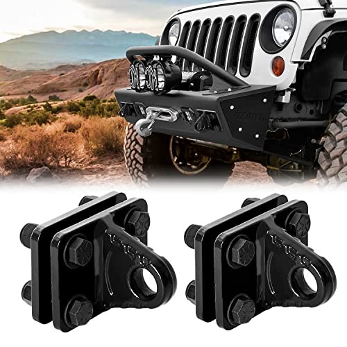 2 Pack Shackles Mount, D-Ring Shackle Bracket with Backer Plate, 5 Ton black