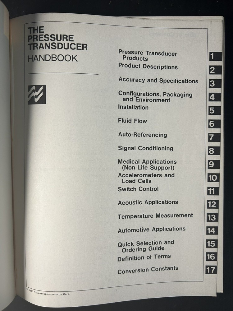 1977 National Semiconductor Pressure Transducer Handbook
