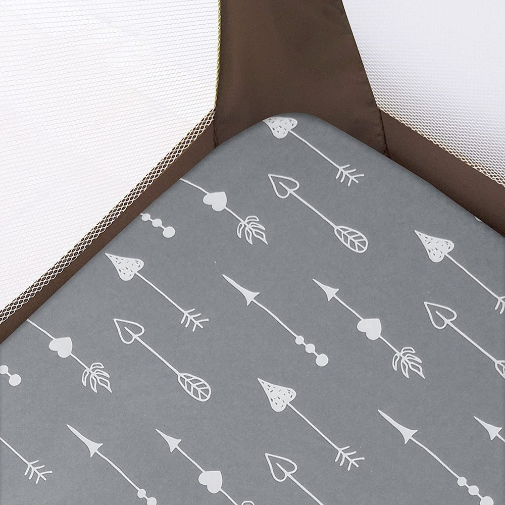 Pack N Play Fitted Sheets Ultra Soft Mini Crib Sheets 2 Pack Cloud &Arrowhead