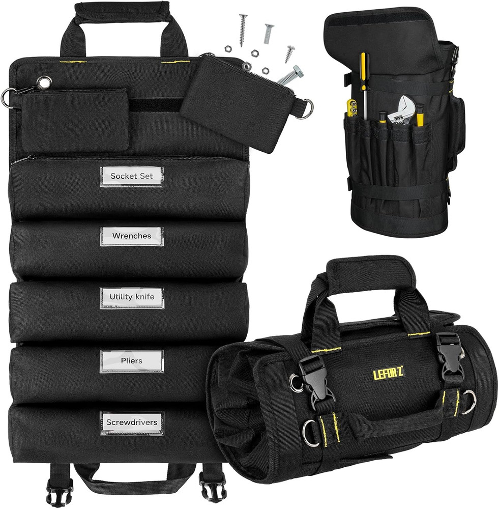Tool Bag,Large Roll up Tool Bag Organizer,13 Pockets Tool Roll Storage Pouch,Hea