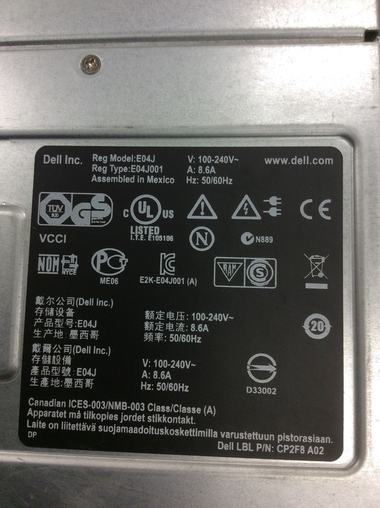 DELL EqualLogic PS4100 SAN Storage Array w/2x Dell E09M Control Modules WORKING