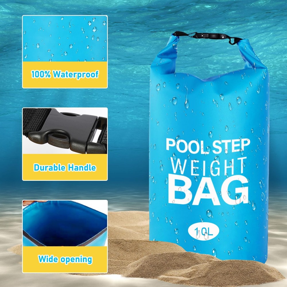 Pool Step Weights, Ladder Weights for Above Ground Pools, 2 Sky Blue