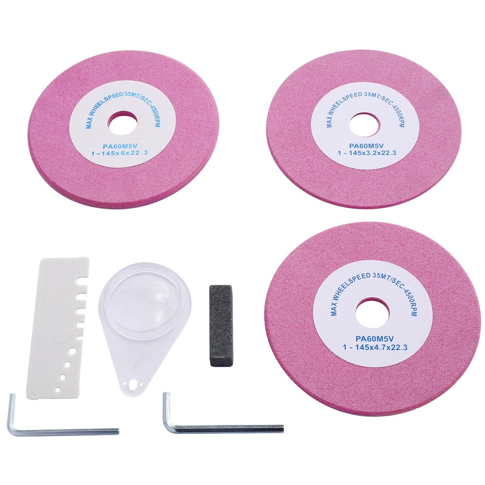 Chainsaw Chain Grinder Multi-Angle Adjustable Teeth Sharpener 3 Grinding Wheels