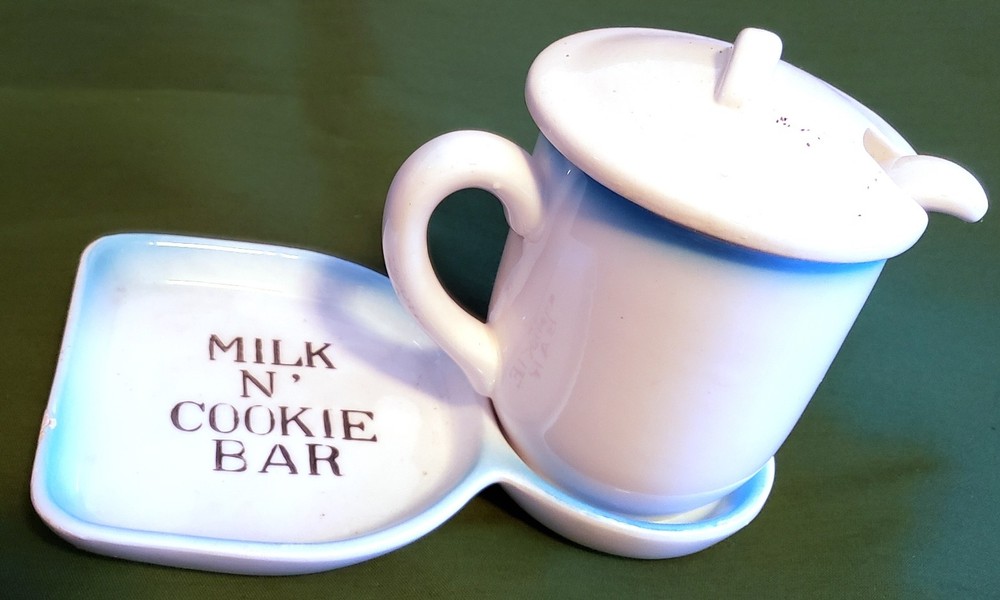 Unique 4" Ceramic Milk & Cookies