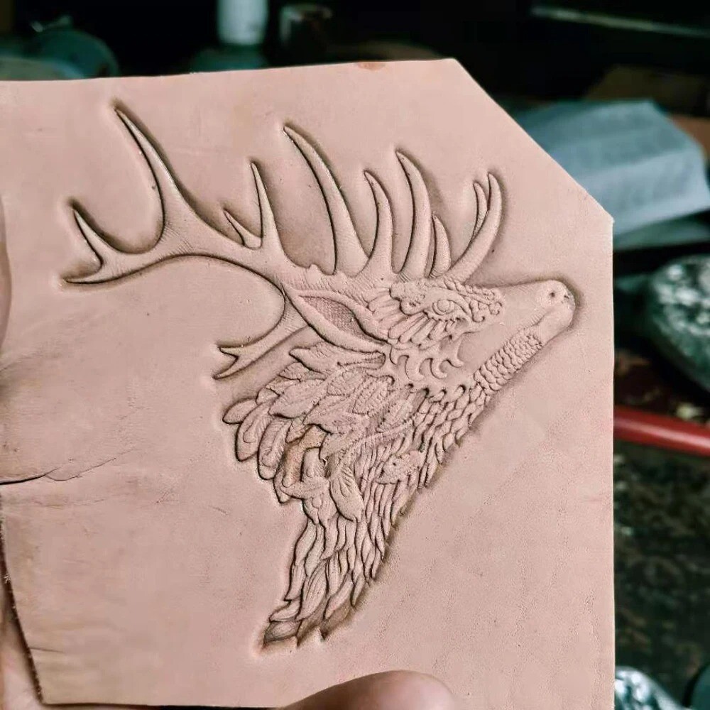 Handcrafted Leather Stamping Mold 3D Elk Deer Pattern Embossing Premium Tools