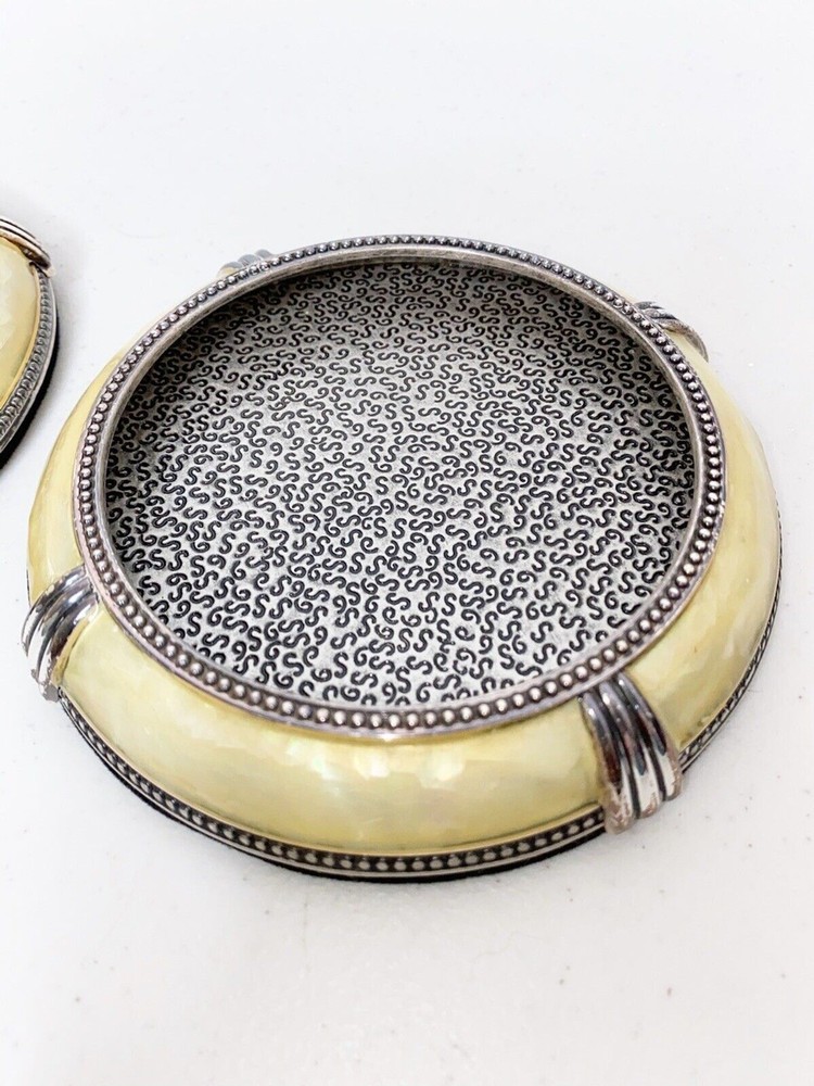Vintage Lunt Coasters Pewter Unique Barware