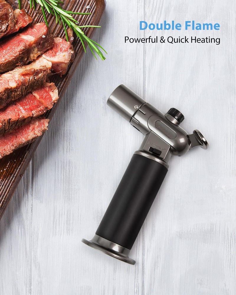 RONXS Torch Lighter, Refillable Kitchen Butane Torch, Cooking Black