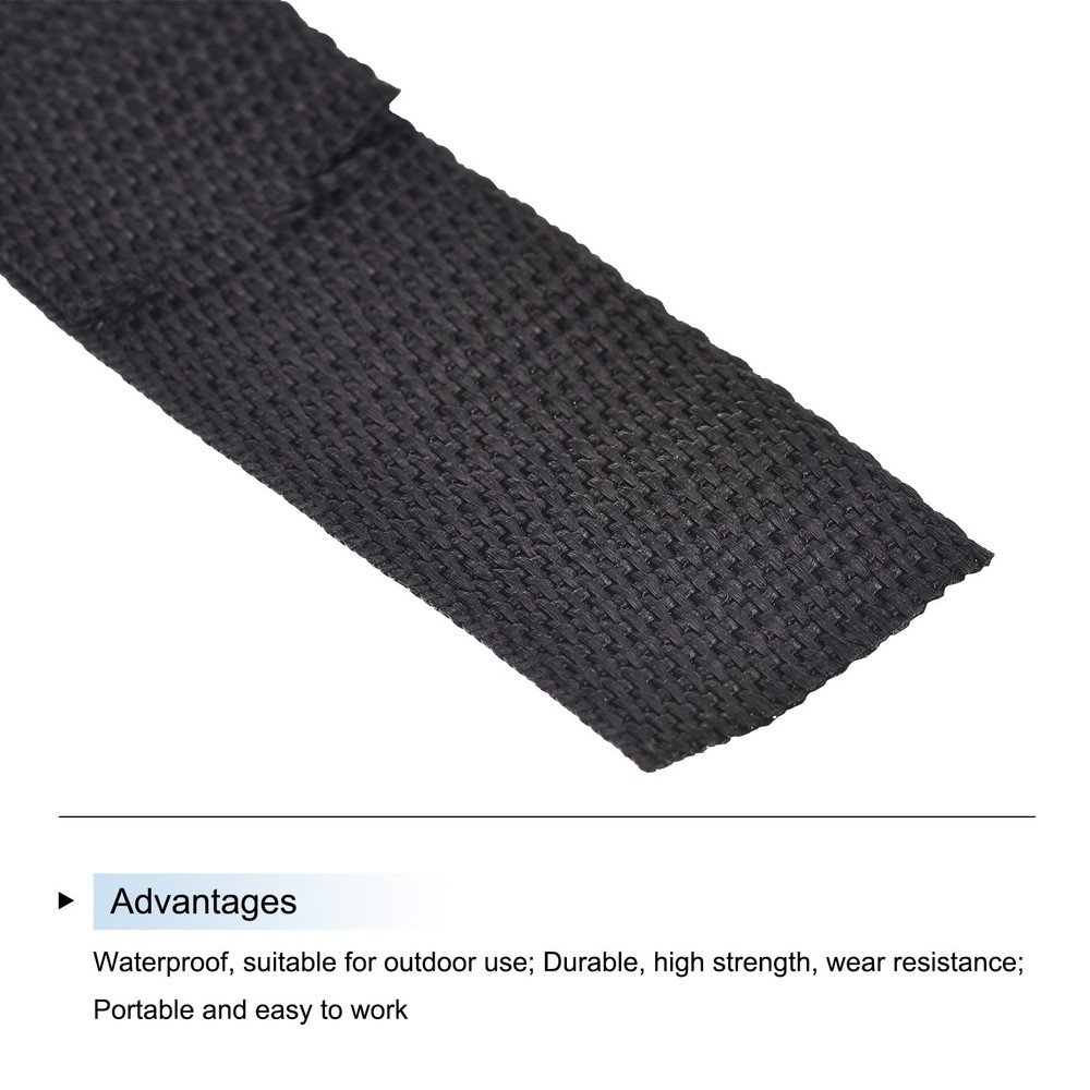 Lightweight Polypropylene Webbing Strap 0.8" 25 Yard Backpack Black