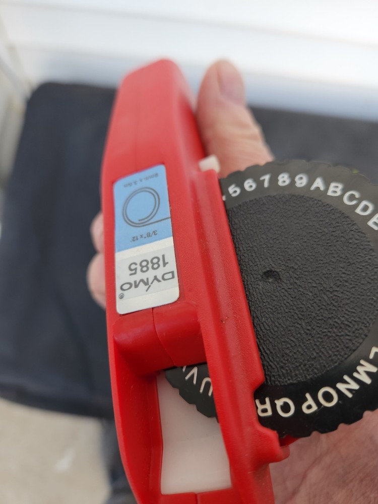 Vintage Dymo 1885 Label Maker Handheld Printer Embossing 3/8" x 12 (Red)