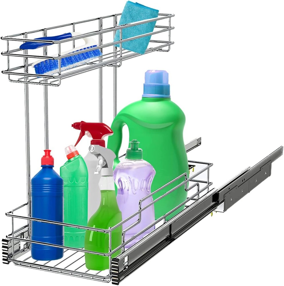 Under Sink Organizer 9 “W X 18.5 ”D, 2 Tier Pull-Out Cabinet Organizer, 1 Piece