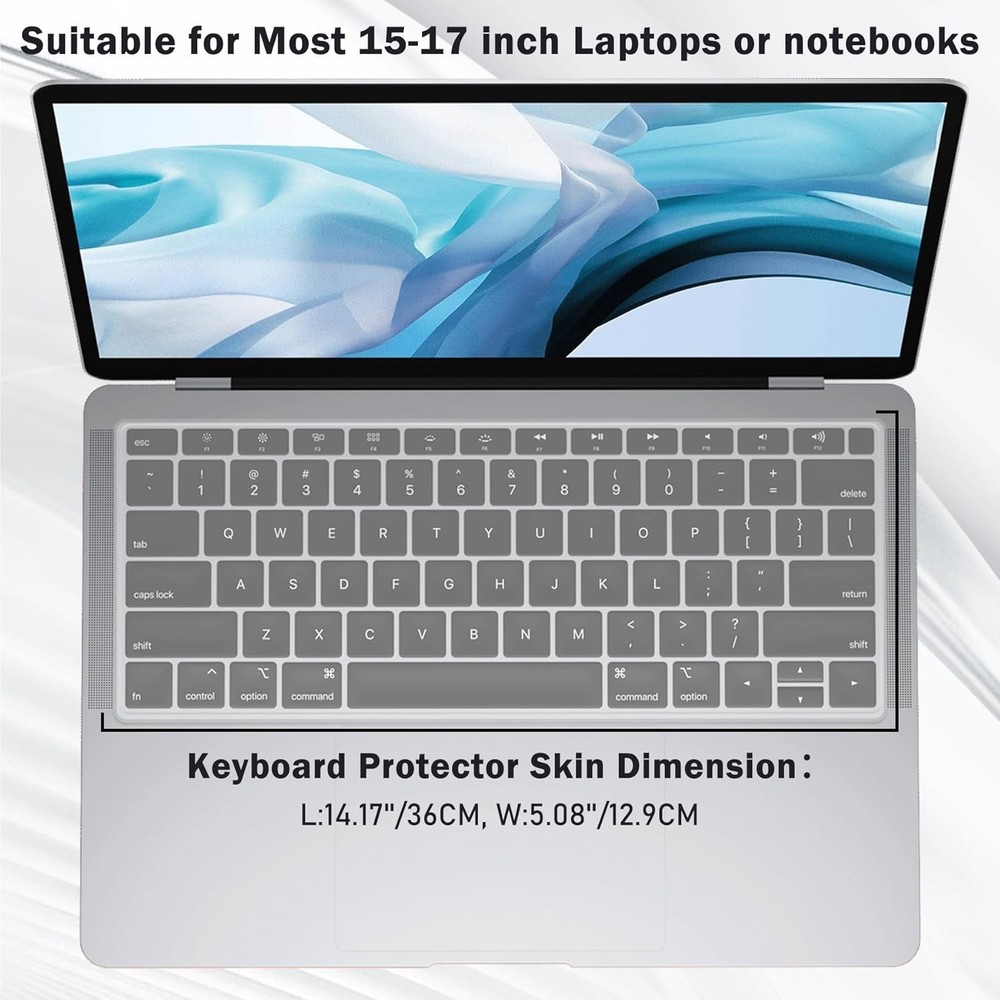 Universal Silicone Keyboard Cover - 2 Sheets Waterproof & Dustproof for Laptops