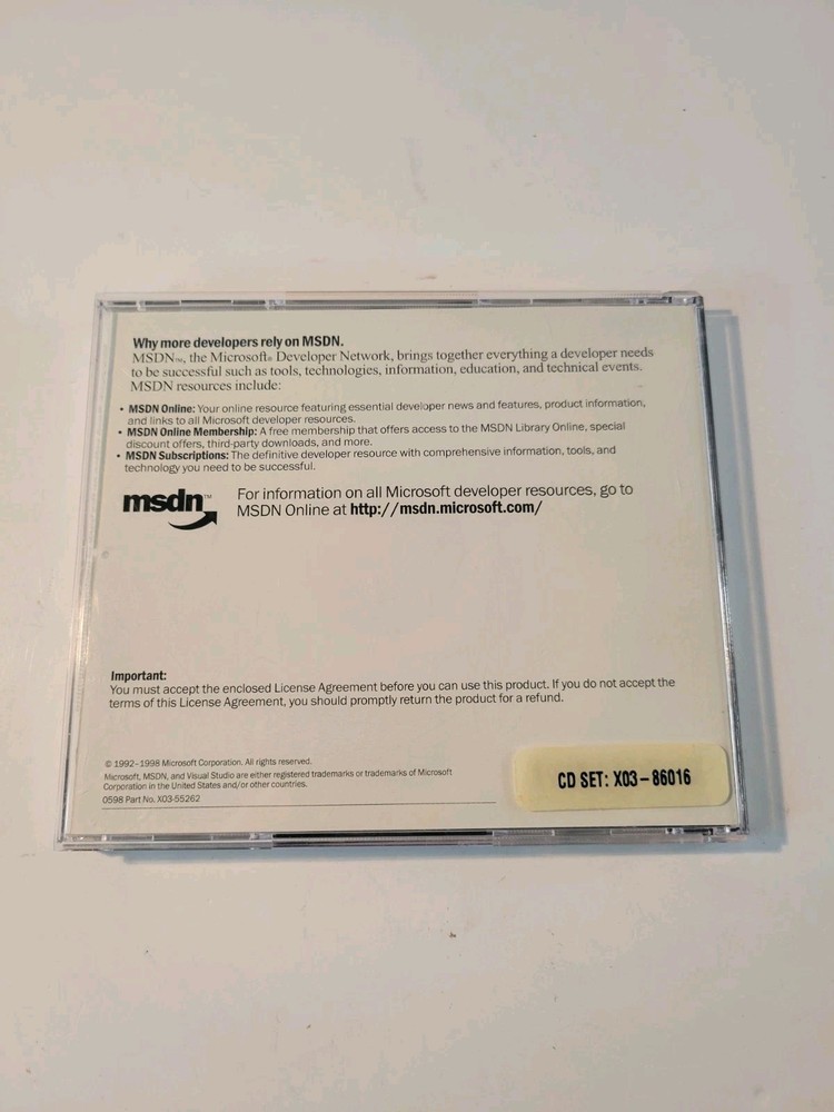 Microsoft Visual Studio Basic 6.0 6 MSDN Library 2CD Set 2 Disc