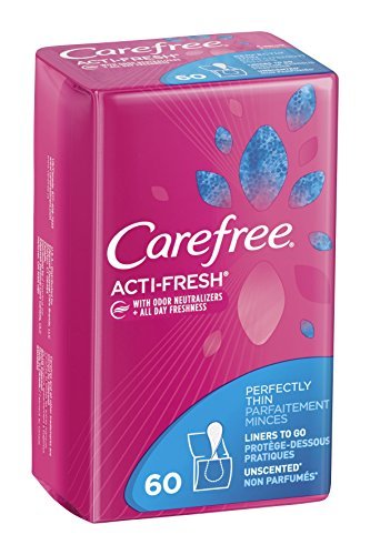 3 Pack Carefree Acti Fresh Body Shape Pantiliners 60 Count Each