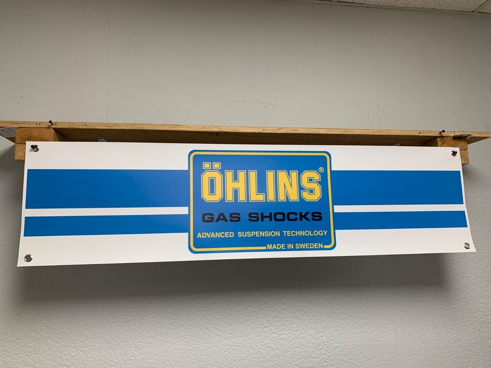 OHLINS Banner Motorcycle Gas Suspension performance Workshop Garage Wall Display