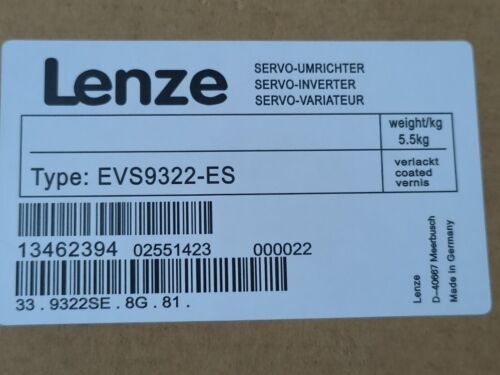 EVS9322-ES NEW LENZE EVS9322ES SERVO INVERTER
