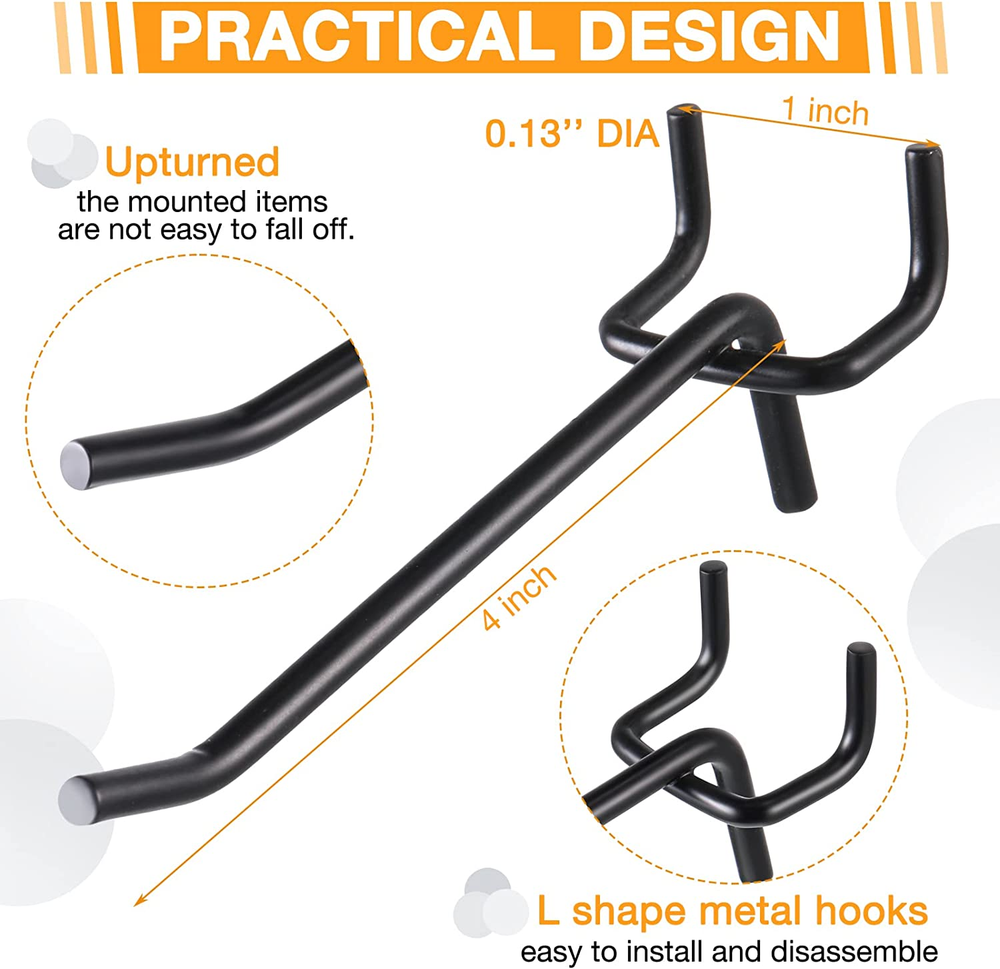 100 Pcs Peg Board Shelving Hooks Stainless Steel Pegboard Hook Pegboard Display