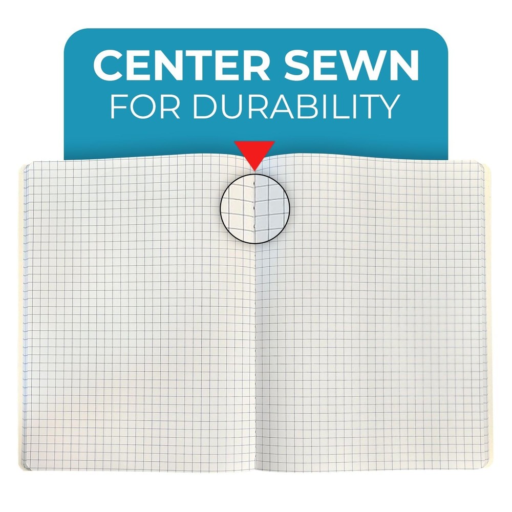 Rosmonde Graph Paper Composition Notebook, 5 Pack, 200 Pages (100 Sheets), Qu...