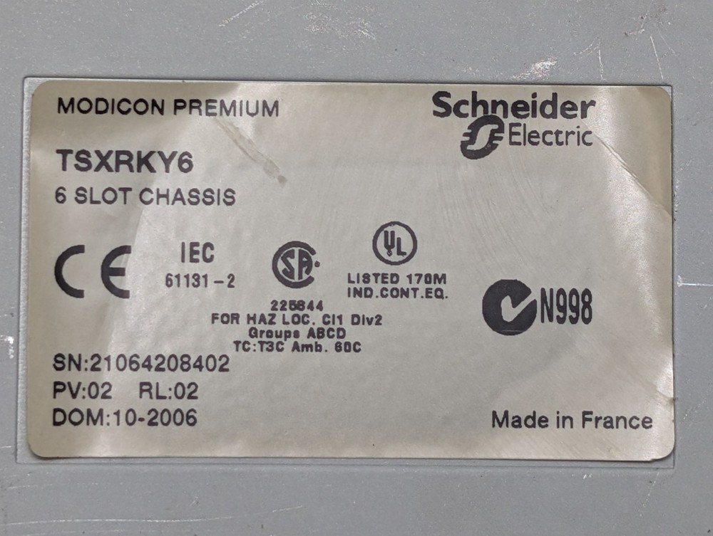 SCHNEIDER TSXRKY6 PLC Rack Base 6 Slot