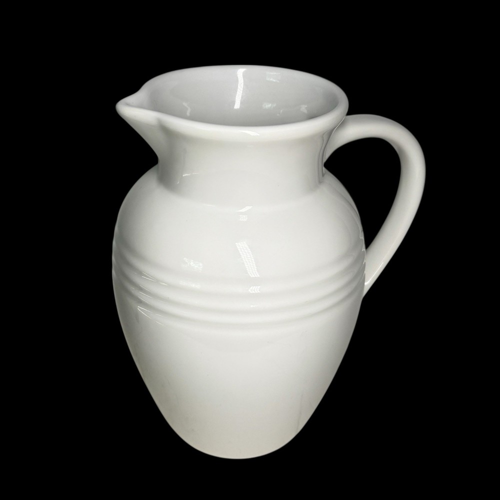 Vintage Le Creuset Stoneware White Pitcher