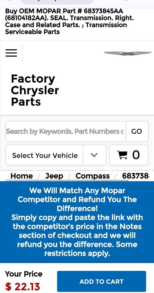 Automatic Transmission Output Shaft Seal-Auto Trans Mopar Jeep
